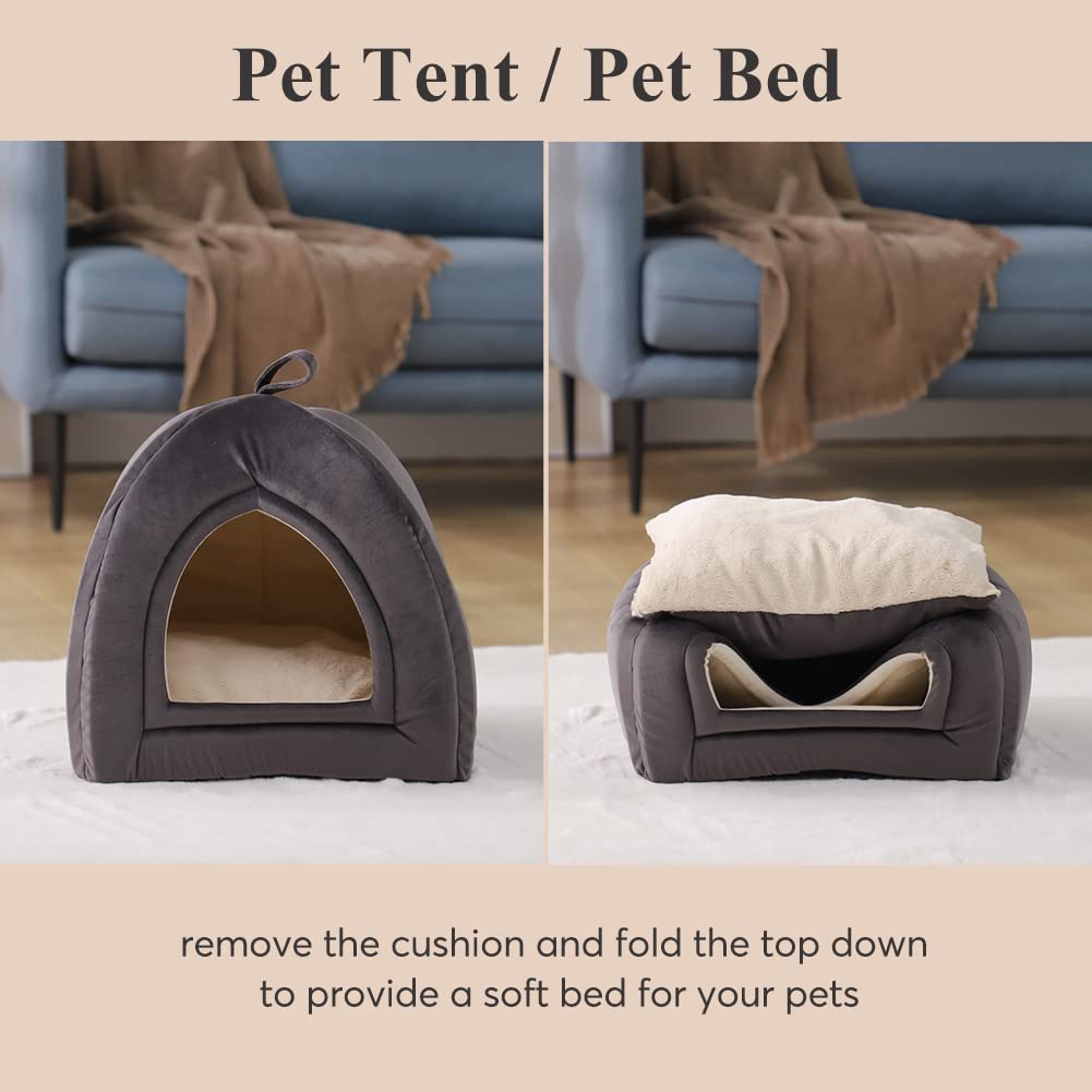 Kasentex Cat Bed, Lovely Tent with Removable Washable Pillow Cushion