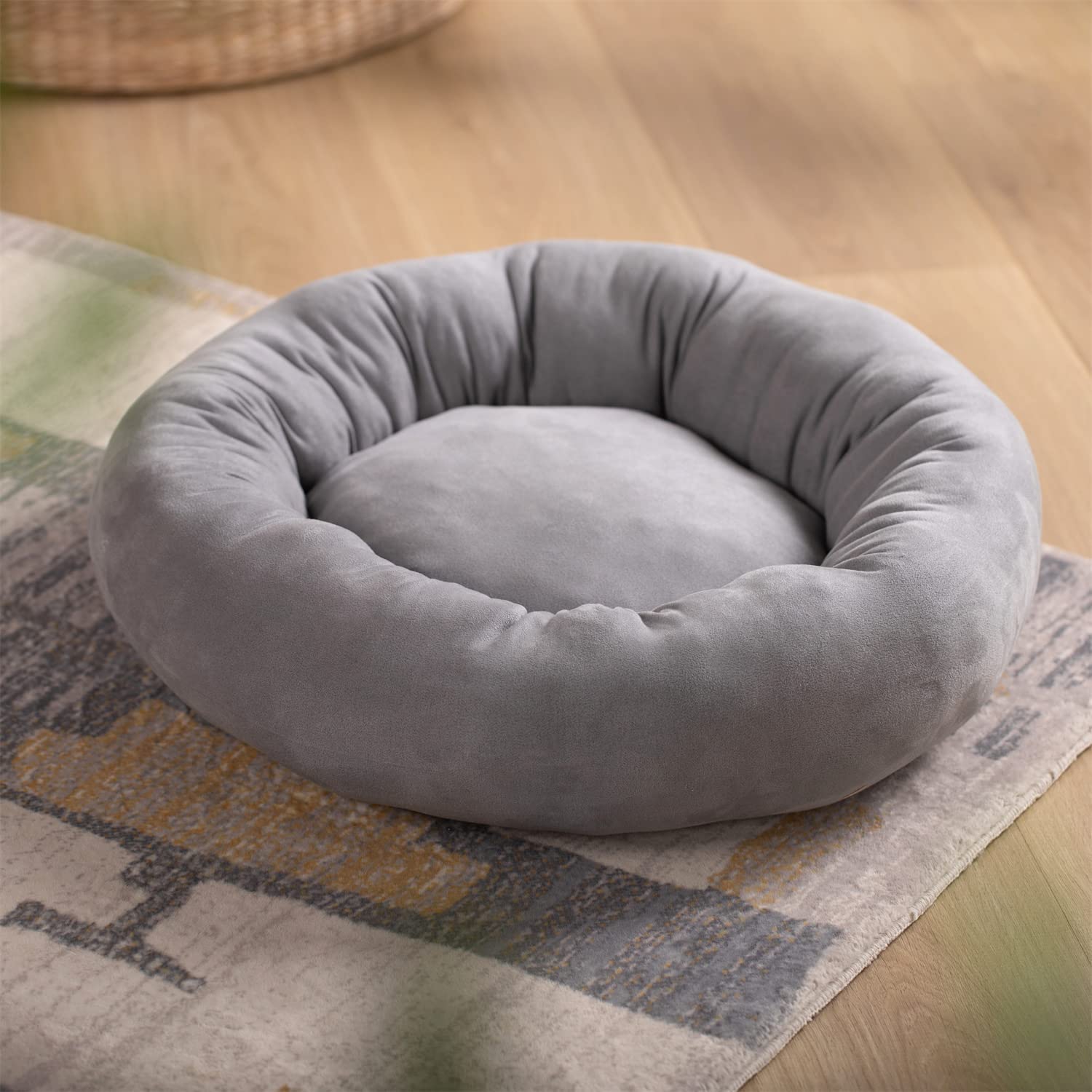 Kasentex Donut Design Round Dog Bed, Anti Slip and Machine Washable