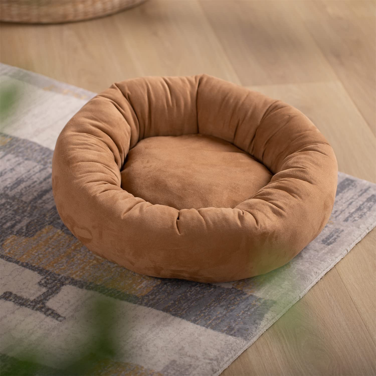 Kasentex Donut Design Round Dog Bed, Anti Slip and Machine Washable