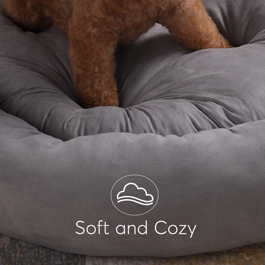 Kasentex Donut Design Round Dog Bed, Anti Slip and Machine Washable