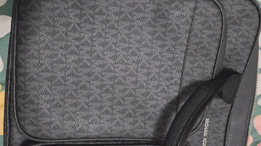Michael Kors Men's Cooper Utility Briefcase Black Signature Logo Laptop Bag.