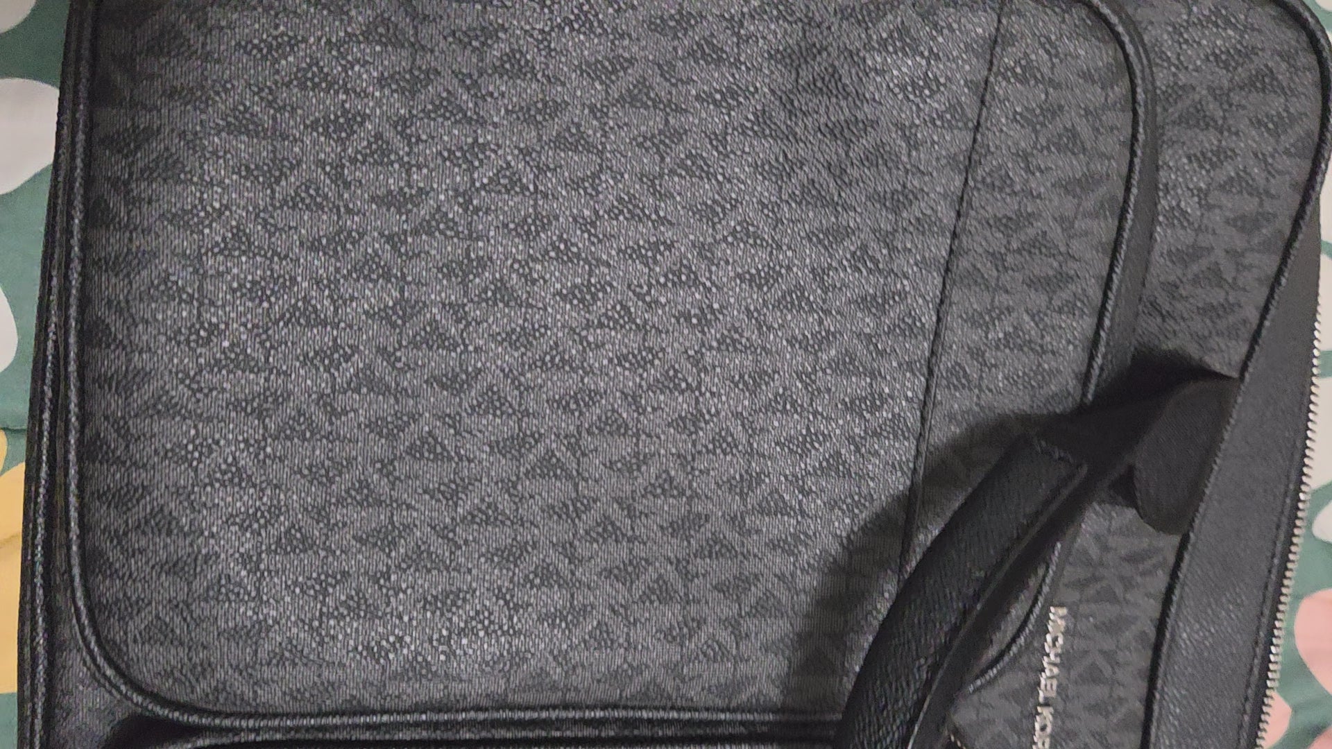 Michael Kors Men's Cooper Utility Briefcase Black Signature Logo Laptop Bag.