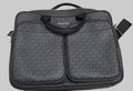 Michael Kors Men's Cooper Utility Briefcase Black Signature Logo Laptop Bag.