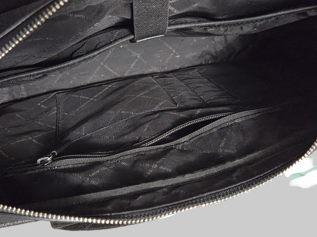 Michael Kors Men's Cooper Utility Briefcase Black Signature Logo Laptop Bag.