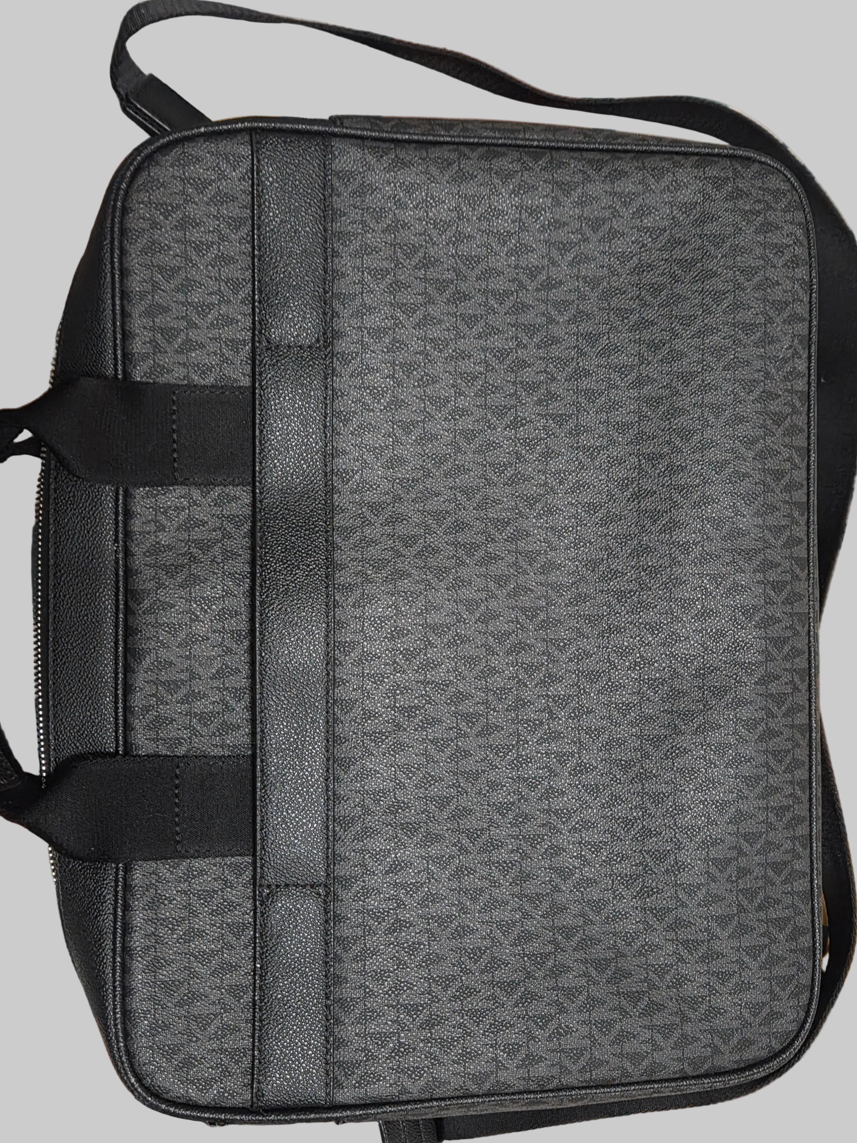 Michael Kors Men's Cooper Utility Briefcase Black Signature Logo Laptop Bag.